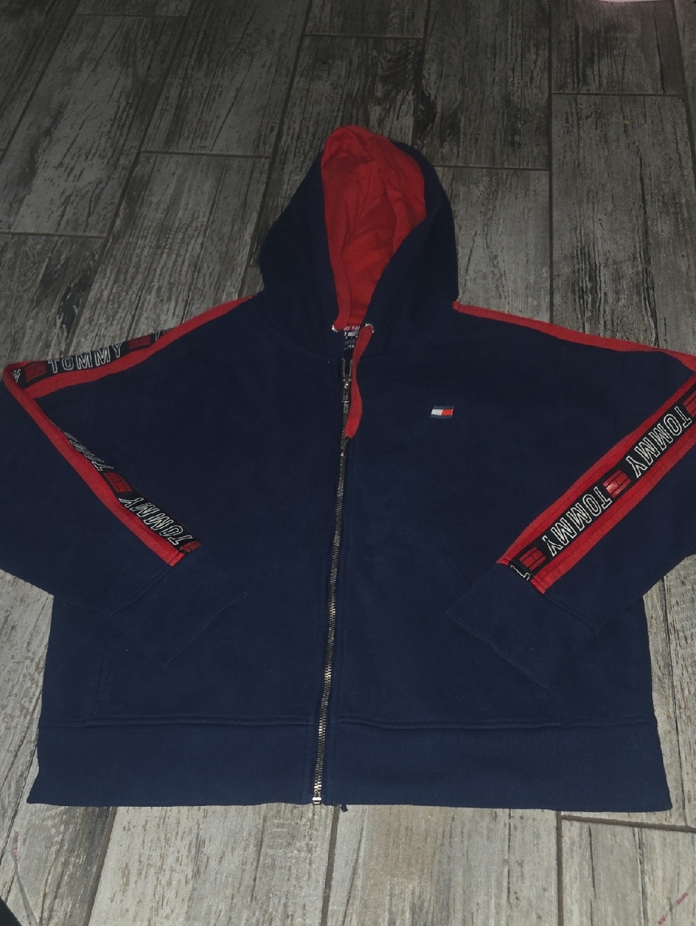 Tommy Hilfiger Women’s Navy & Red Hooded Zip Jacket